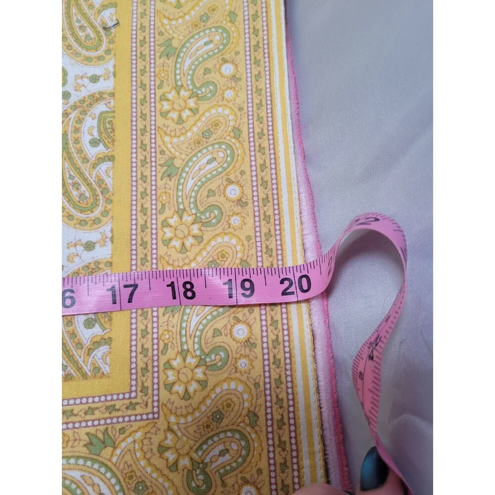 💥 6 ~ VTG Williams Sonoma yellow paisley floral 2 sided placemats 2 Napkins B4